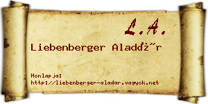 Liebenberger Aladár névjegykártya